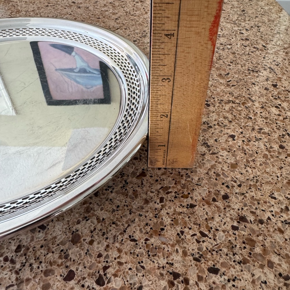 EPCA Bristol Silver Plate by Poole 10" Inch Round Serving Tray Platter - Picture 5 of 10